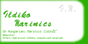 ildiko marinics business card